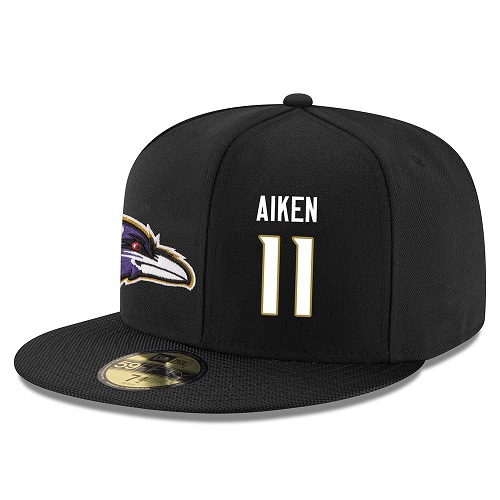 NFL Baltimore Ravens #11 Kamar Aiken Stitched Snapback Adjustable Player Hat - Black/White